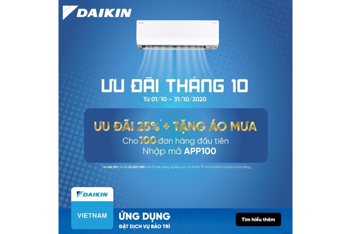 Tưng bừng khuyến mãi tháng 10 cùng ứng dụng bảo trì Daikin Vietnam